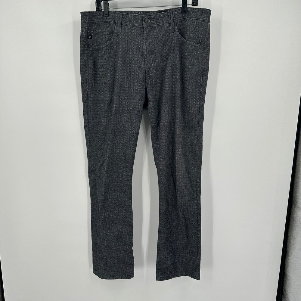 AG Adriano Goldschmied Everett Slim Straight Mens Preppy Herringbone Pants 35x34